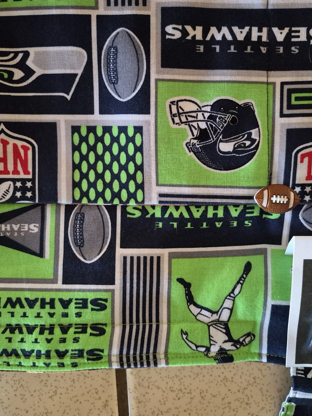 Seattle Seahawks NFL Tote Bag in Navy & Lime